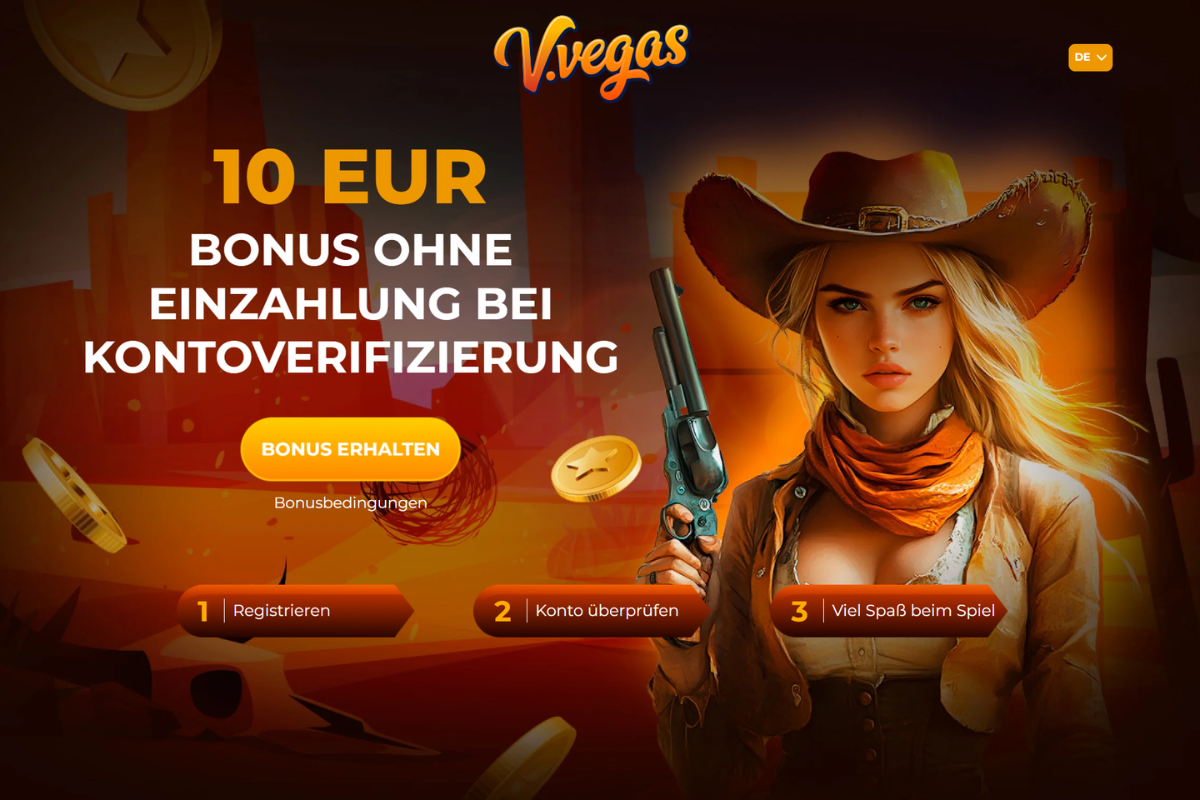V.Vegas Casino – 10 Euro Bonus ohne Einzahlung
