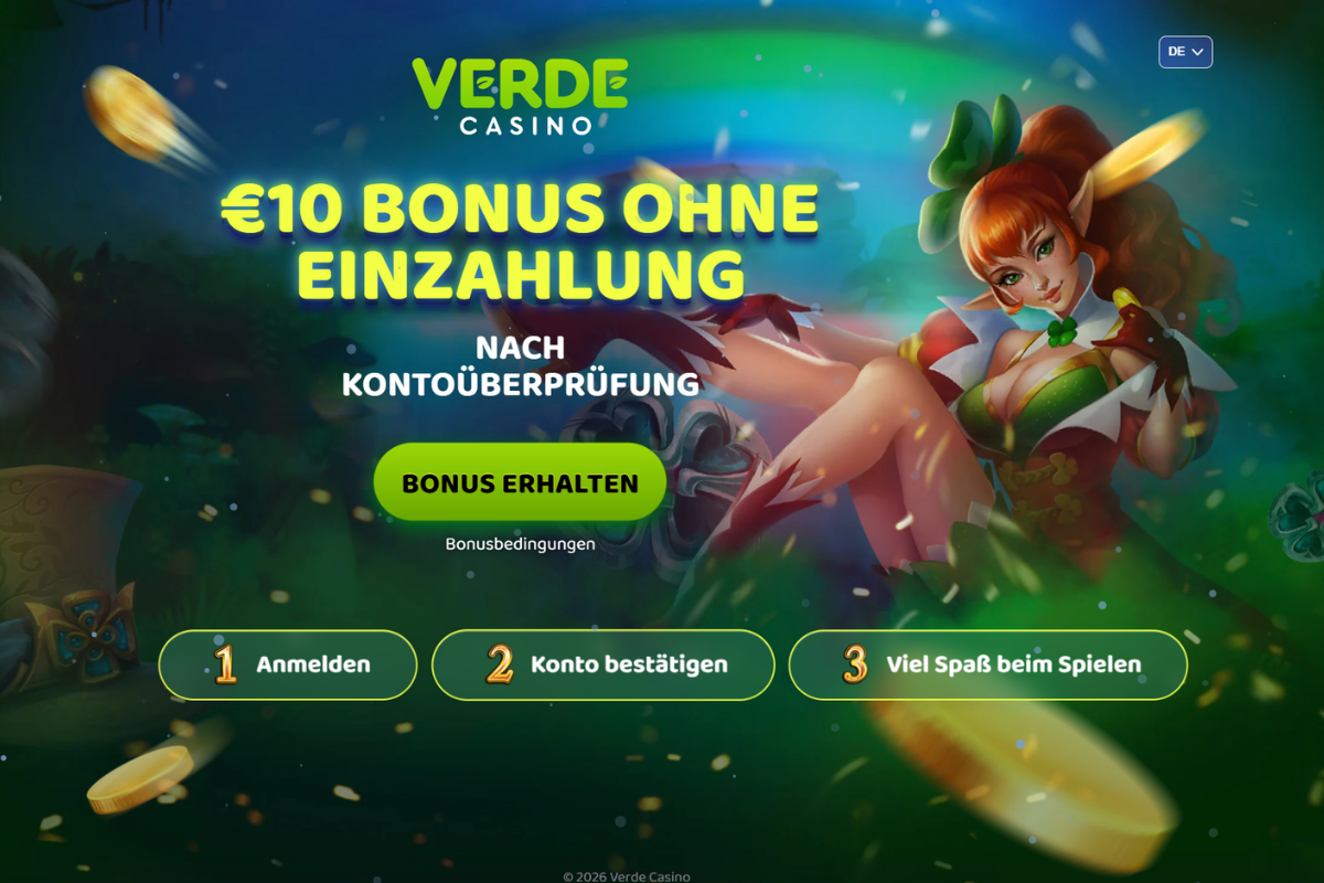 Verde Casino – 10 Euro Bonus ohne Einzahlung